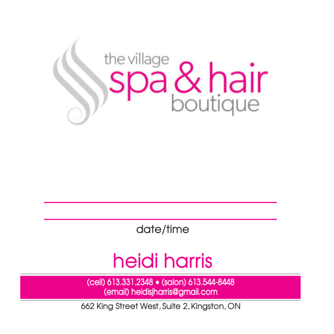 Village Spa business cards f505dff0