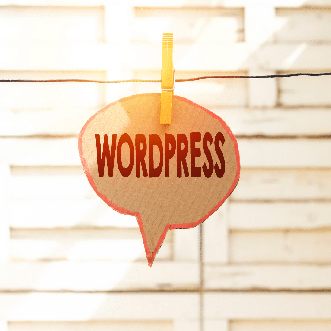 Hanging WordPress sign. In this article, we talk about the common plugins used in WordPress