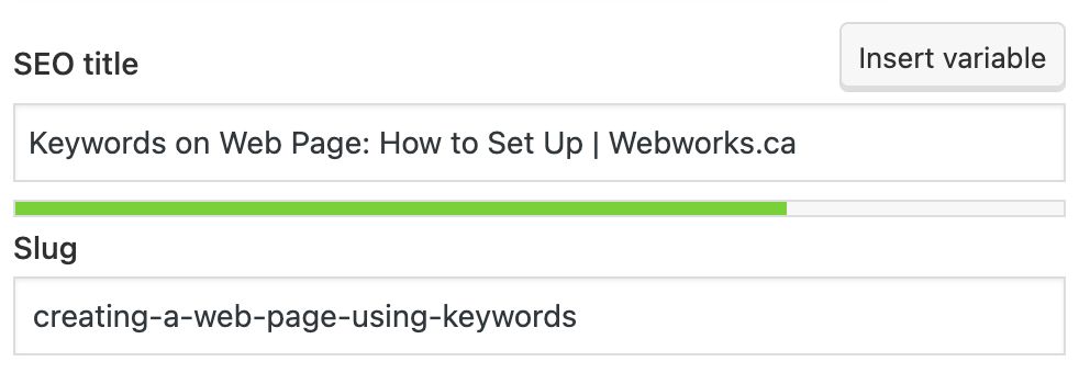 Yoast SEO title progress bar. We should how to set this up.