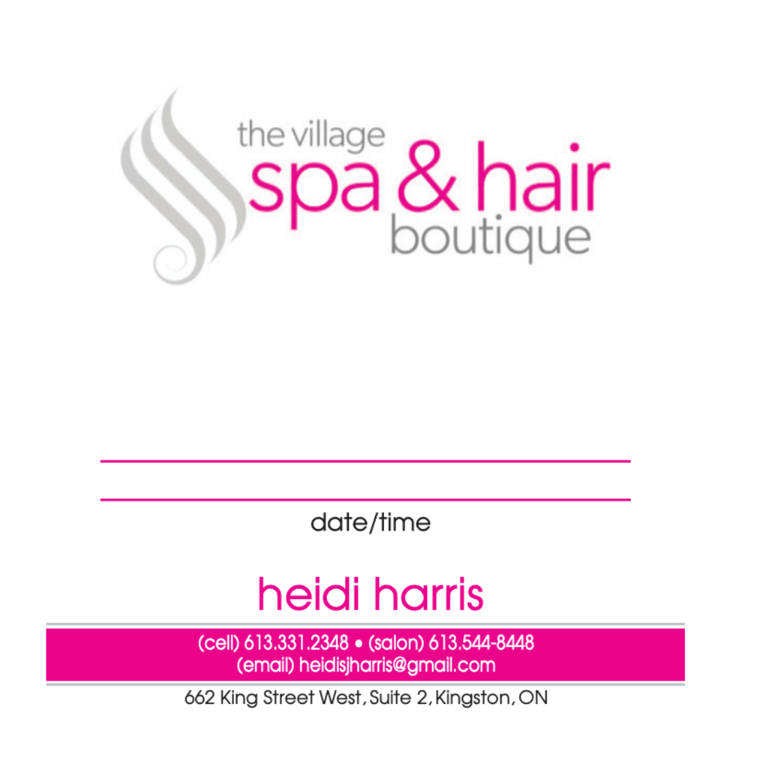 Branding Portfolio 15 Village Spa business cards